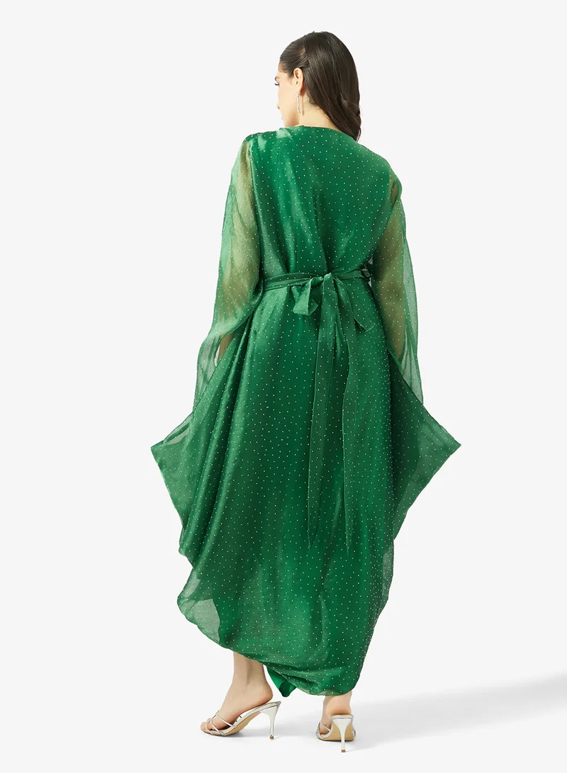 Golden Apple Vneck Midi Dress